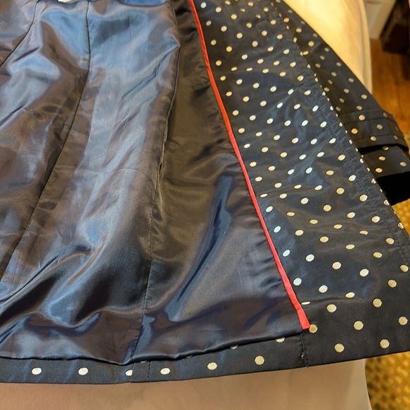 Talbots Navy Polkadot Rain Coat Jacket Size 4P Petite - Picture 12 of 16